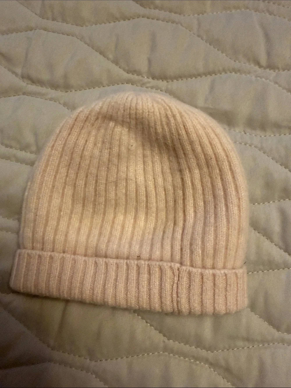 Baby CZ Cream Cashmere Ribbed Knit Baby Beanie
